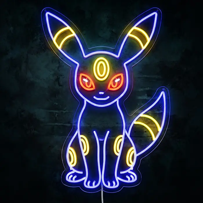 Pokémon Nachtara XL Set Neon LED Schild – 2 Designs, dimmbar | Pokémon Gaming Deko