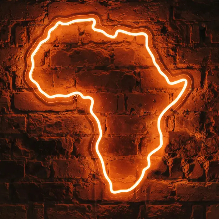Afrika Silhouette Neon LED Schild – Dimmbar mit Fernbedienung | Wohnzimmer Deko