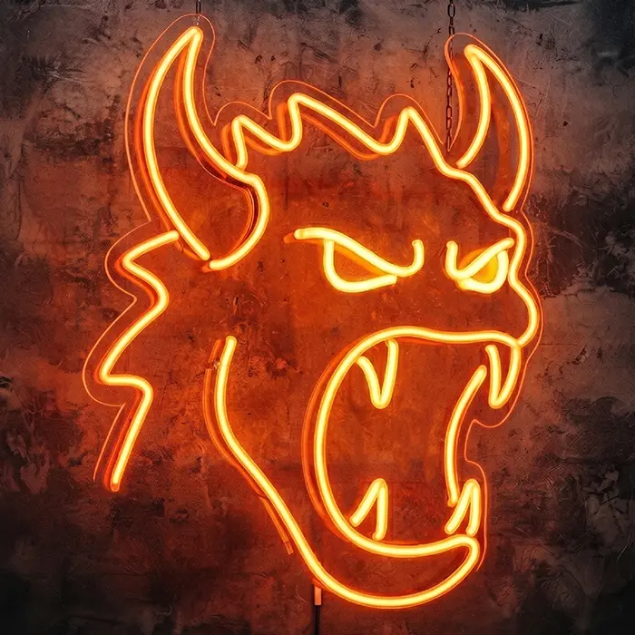 Feuer Dämon Neon LED Schild – Dimmbar mit Fernbedienung | Halloween Deko