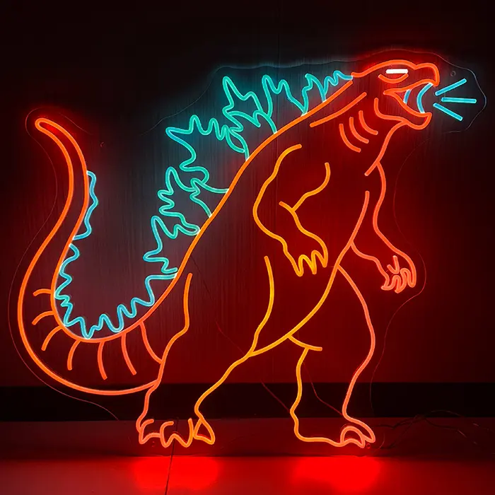 Godzilla „Die Zerstörung des Mondes“ Neon LED Schild – Dimmbar mit Fernbedienung | Japan Deko