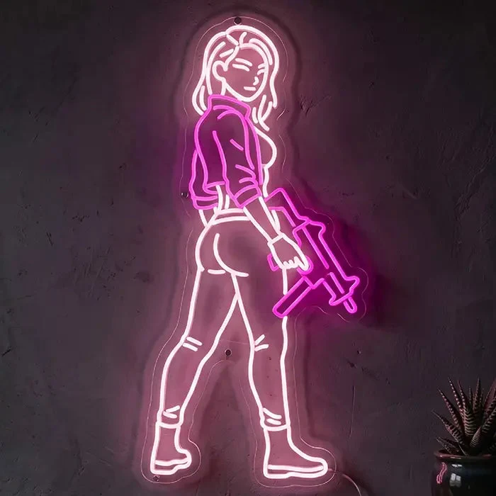 Dark Angel Miaukuza Neon LED Schild – Dimmbar mit Fernbedienung | Japan Anime Deko