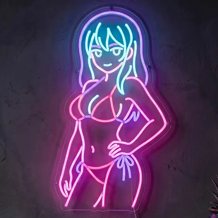 Caro Bunny Neon LED Schild – Dimmbar mit Fernbedienung | Pin-Up Bunny Deko