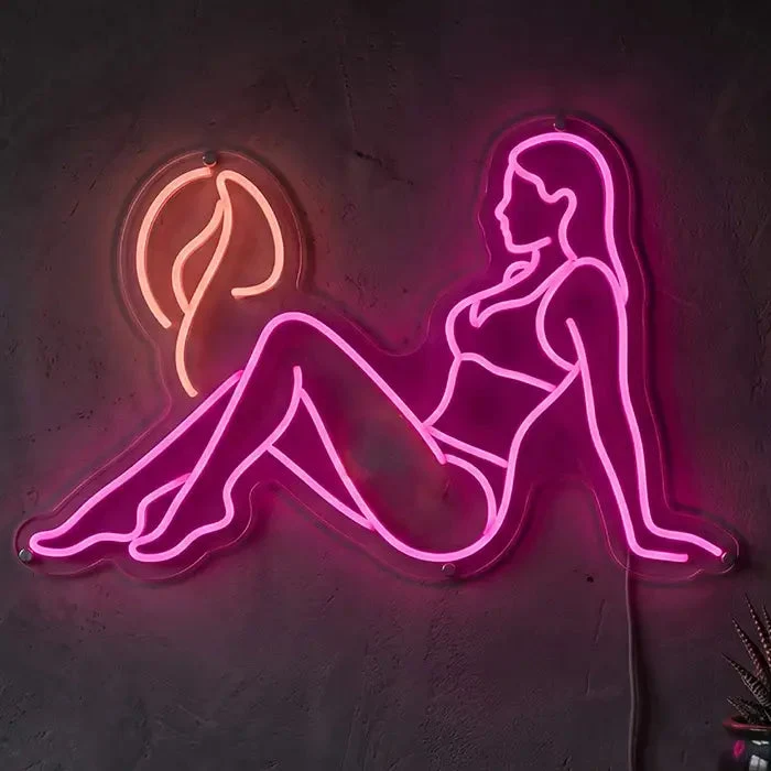 Free Alone Beach Vibes Neon LED Schild – Dimmbar mit Fernbedienung | Strand Deko