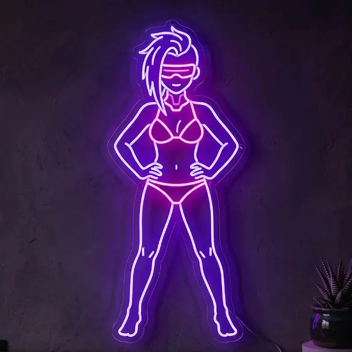 Cyberpunk Neon LED Schild – Dimmbar mit Fernbedienung | Gaming Deko