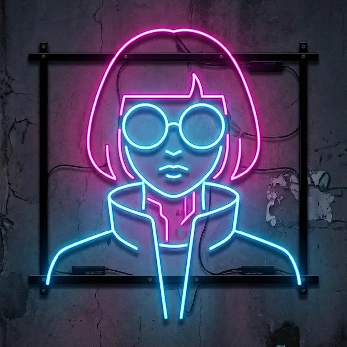 Hacker Neon LED Schild – Dimmbar mit Fernbedienung | Cyberpunk Tech Deko