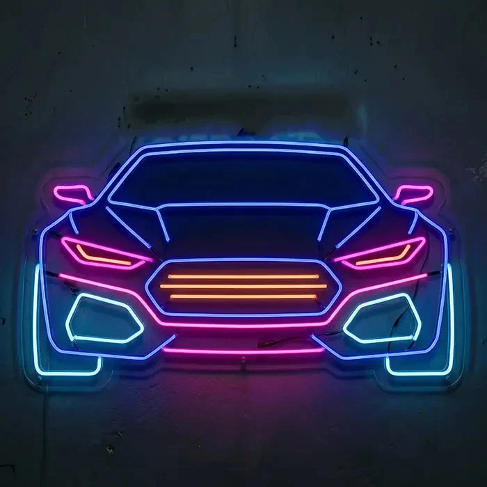 Cyber Car Neon LED Schild – Dimmbar mit Fernbedienung | Cyberpunk Gaming Deko