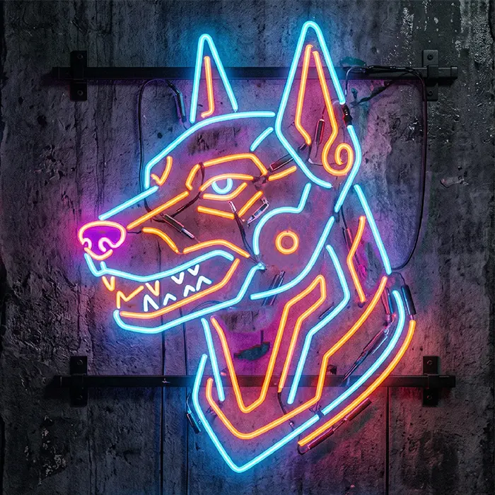 Neon Cyberpunk Set Neon LED Schild – 10 Motive, dimmbar | Sci-Fi Gaming Deko