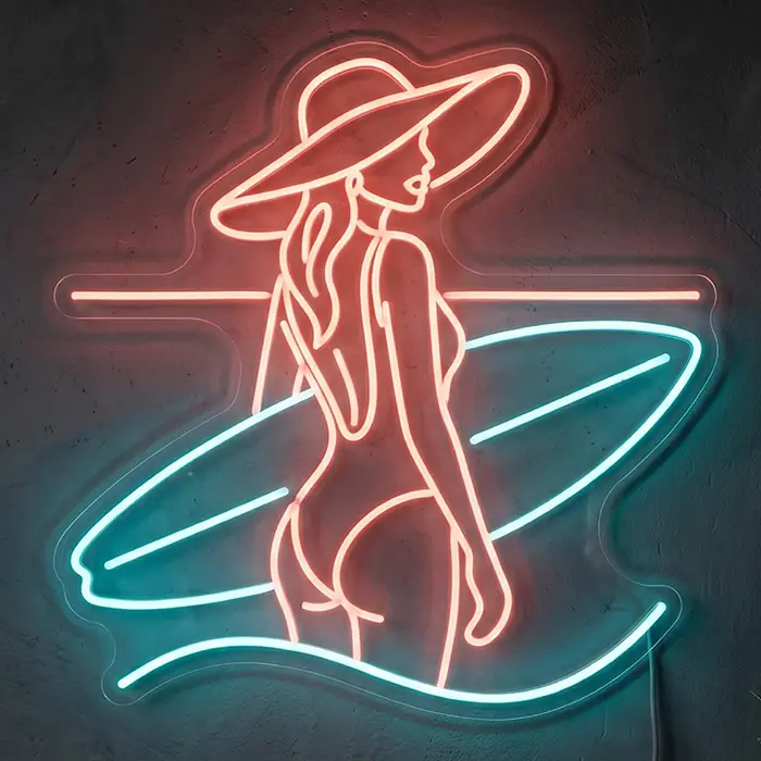 Beach Vibes Set Neon LED Schild – 10 Motive, dimmbar | Strand & Sommer Deko