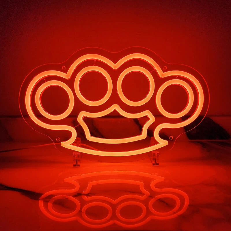 Schlagring Neon LED Schild – USB, dimmbar | Streetwear Pop-Art Deko