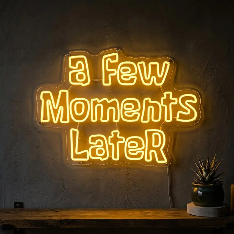 Moments Later Neon LED Schild – Dimmbar mit Fernbedienung | SpongeBob Wanddeko