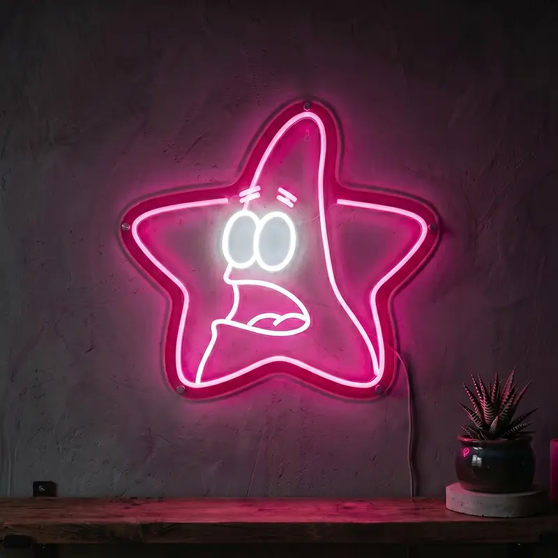Pinkkopf Neon LED Schild – USB, dimmbar | SpongeBob Wanddeko