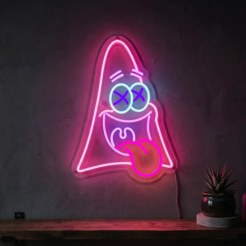 WTF Neon LED Schild – USB, dimmbar | SpongeBob Wanddeko