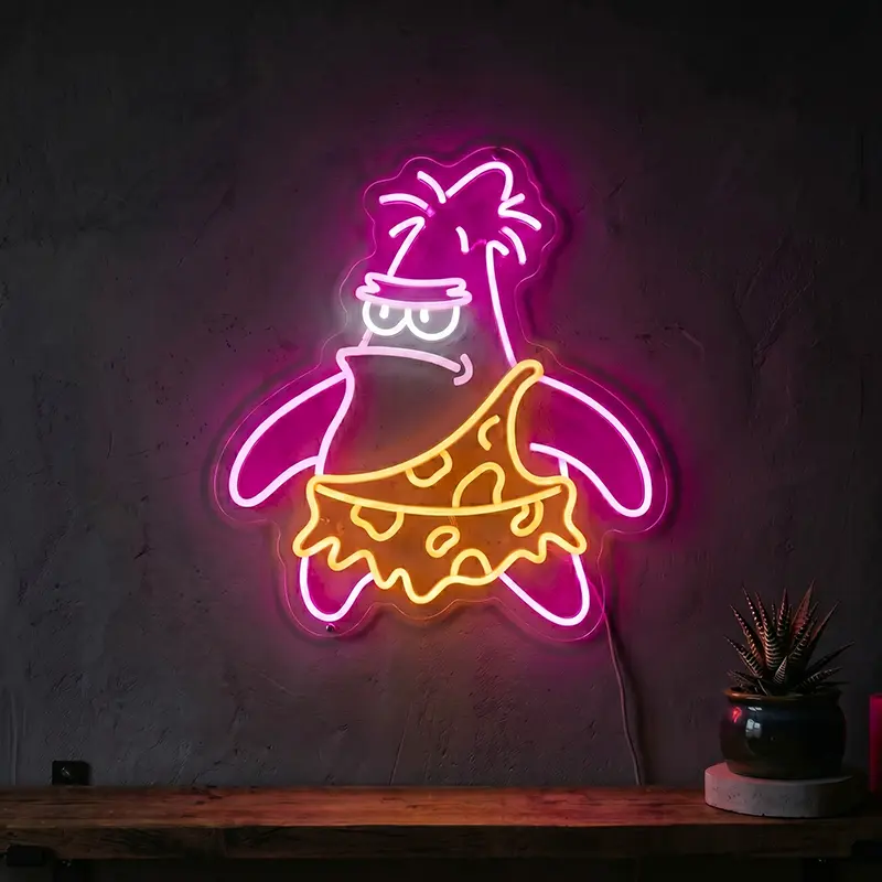 Patrik BumBum Neon LED Schild – USB, dimmbar | SpongeBob Wanddeko