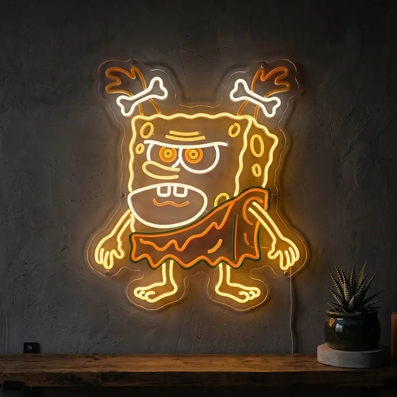Bonga Bob Neon LED Schild – USB, dimmbar | SpongeBob Wanddeko