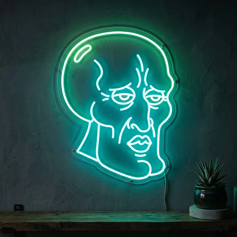 Sigma Boy Neon LED Schild – USB, dimmbar | SpongeBob Wanddeko