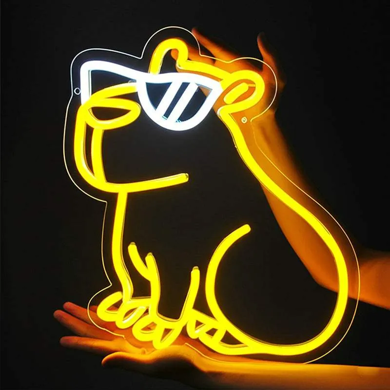Cooler Hamster Neon LED Schild – USB, dimmbar | Haustier Geschenk