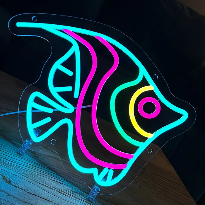 Ozean Fisch Neon LED Schild – USB, dimmbar | Maritim Wanddeko