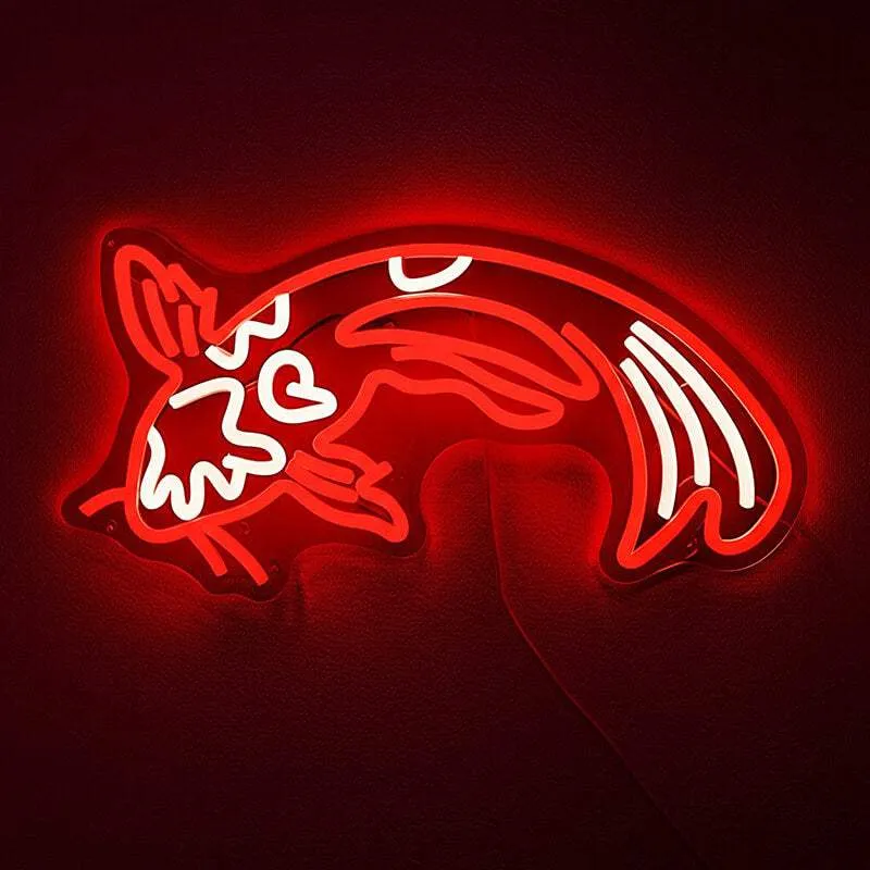 Koi Fisch Neon LED Schild – USB, dimmbar | Aquarium Wanddeko