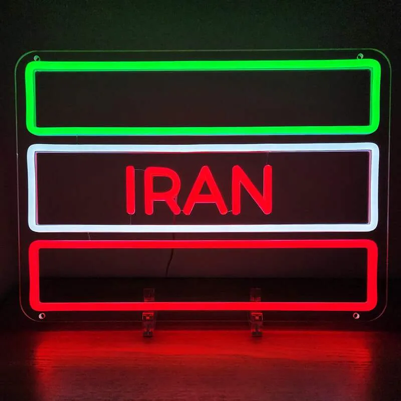 Iran Flagge Set Neon LED Schild – 2 Designs, dimmbar | Iran Fan Wanddeko