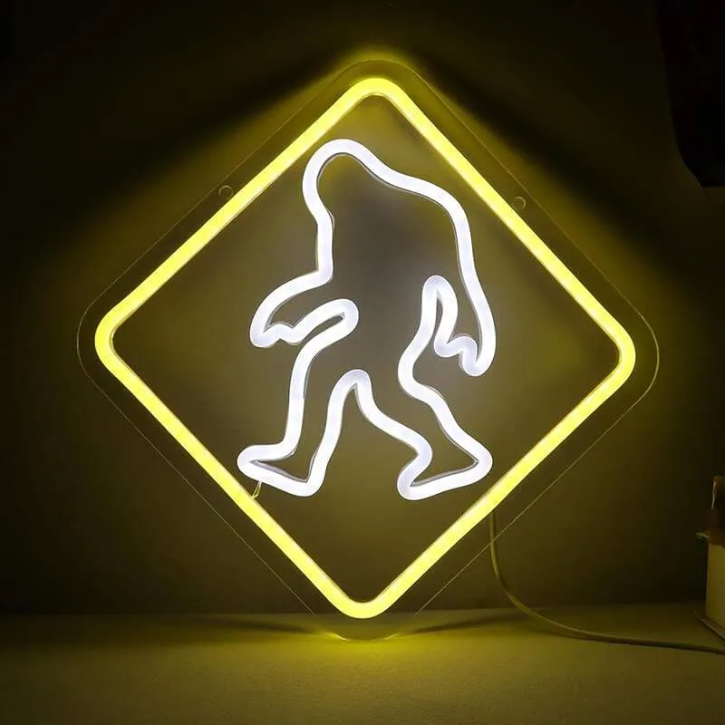 Yeti Neon LED Schild – USB, dimmbar | Humor Wanddeko