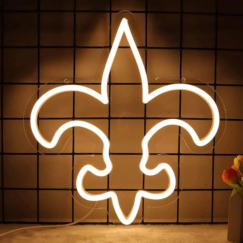 Fleur-de-lis Neon LED Schild – USB, dimmbar | Elegante Wanddeko