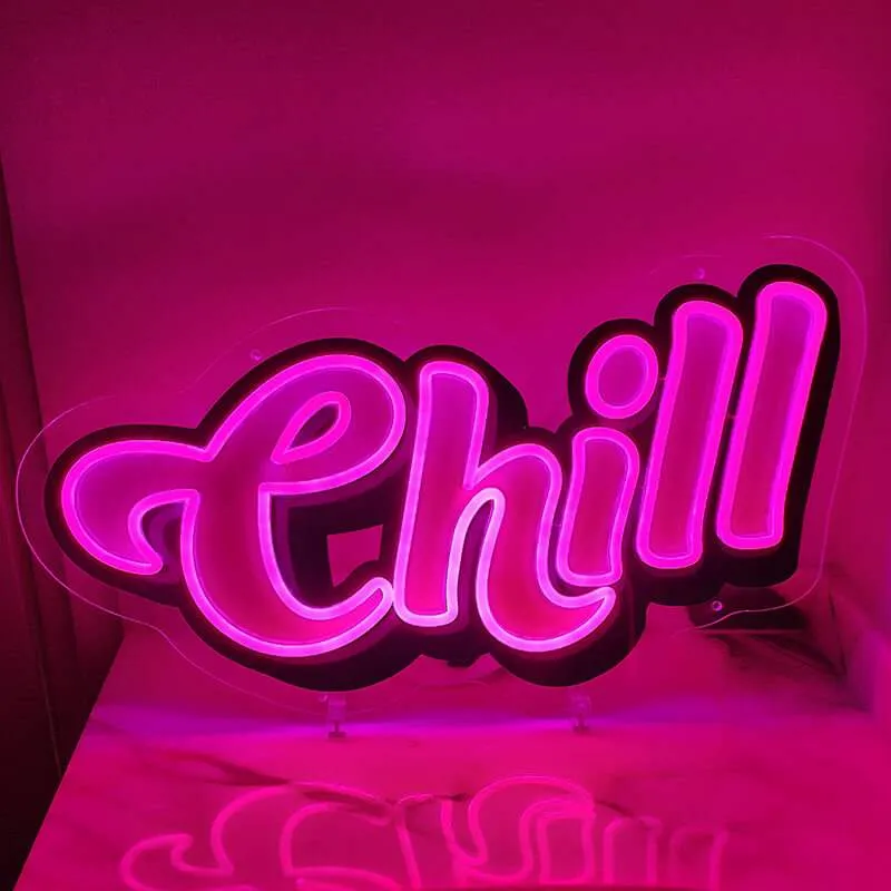 Chill Neon LED Schild – USB, dimmbar | Wohnzimmer Wanddeko