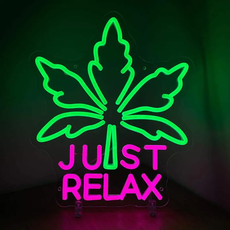 Just Relax Pink Neon LED Schild – USB, dimmbar | Mädchen Schlafzimmer Deko