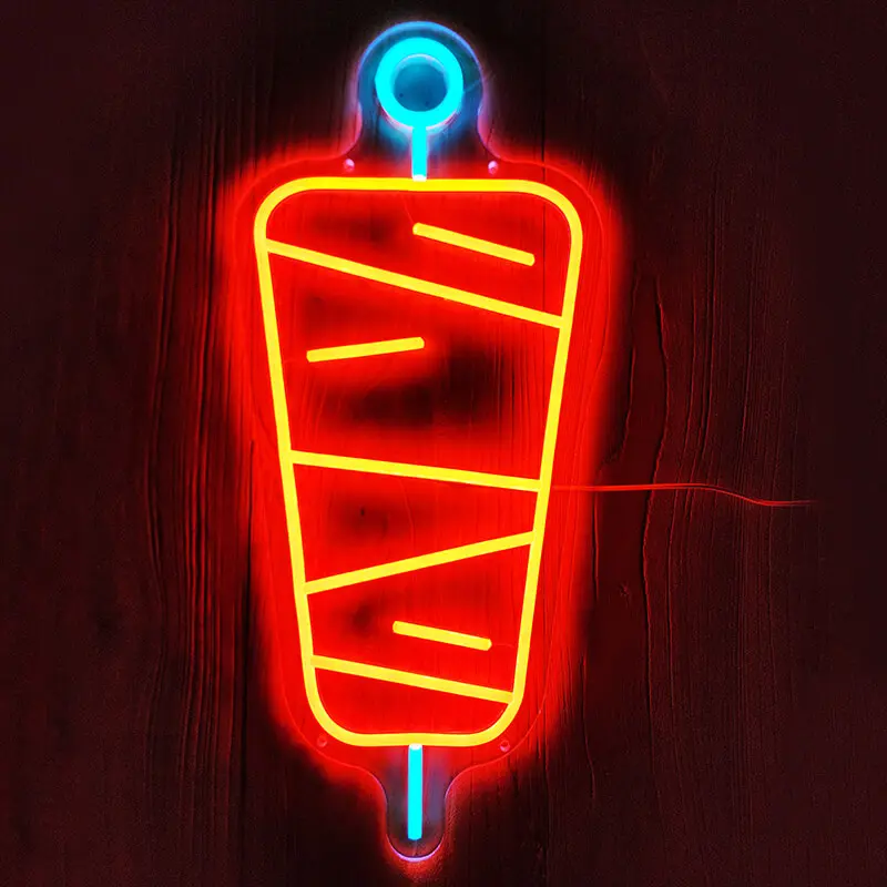 Dönerspieß Neon LED Schild – USB, dimmbar | Imbiss Schild