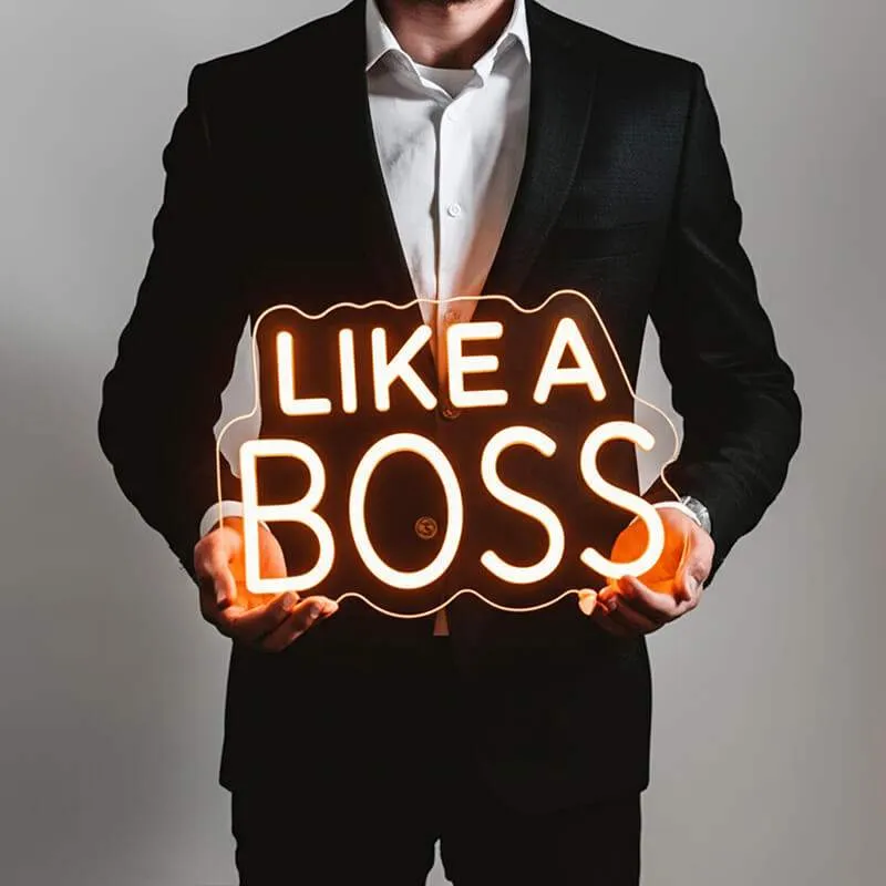 Like A Boss Neon LED Schild – USB, dimmbar | Büro Wanddeko