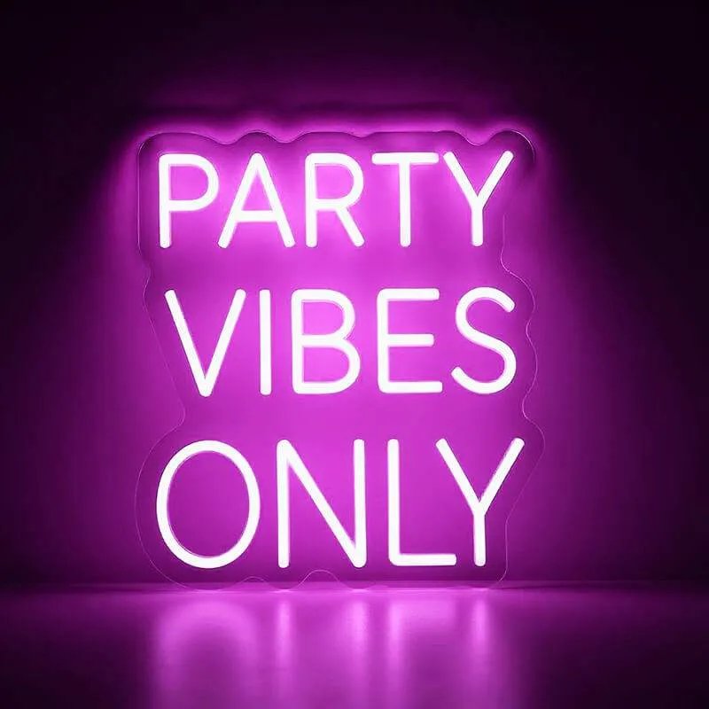 Party Vibes Only Neon LED Schild – USB, dimmbar | Partykeller Wanddeko