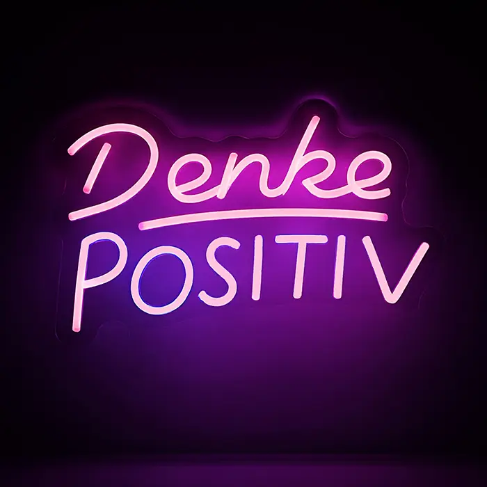 Denke Positiv Neon LED Schild – USB, dimmbar | Inspirations Wanddeko