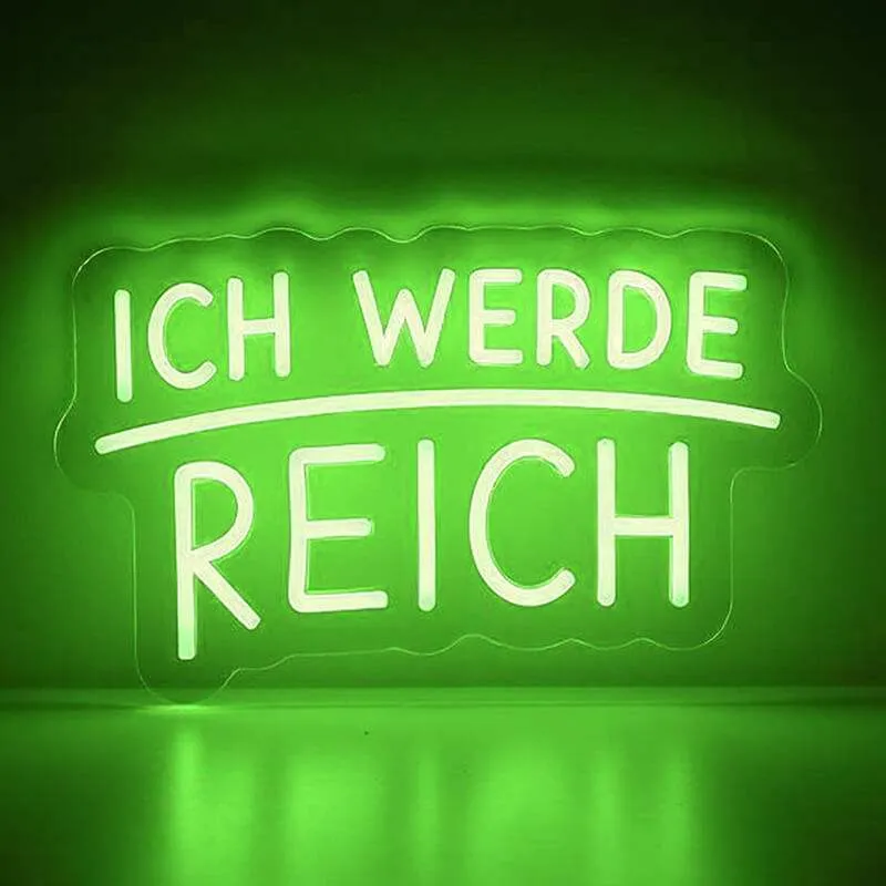 Ich werde Reich Neon LED Schild – USB, dimmbar | Motivations Wanddeko