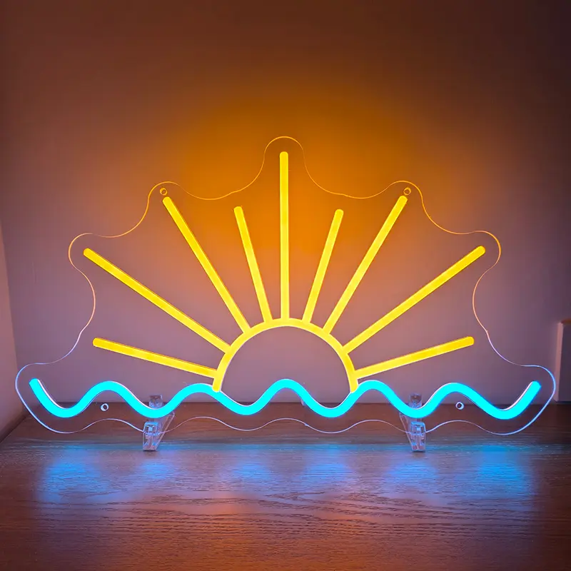 Aufgehende Sonne Neon LED Schild – USB, dimmbar | Natur Wanddeko