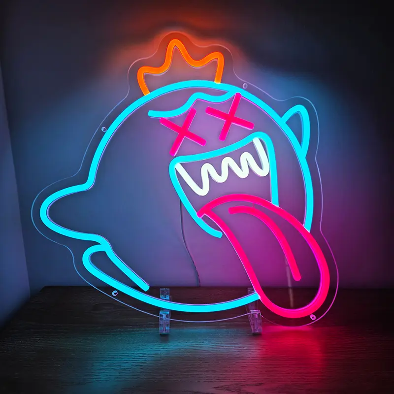 Crazy Geist Neon LED Schild – USB, dimmbar | Halloween Wanddeko