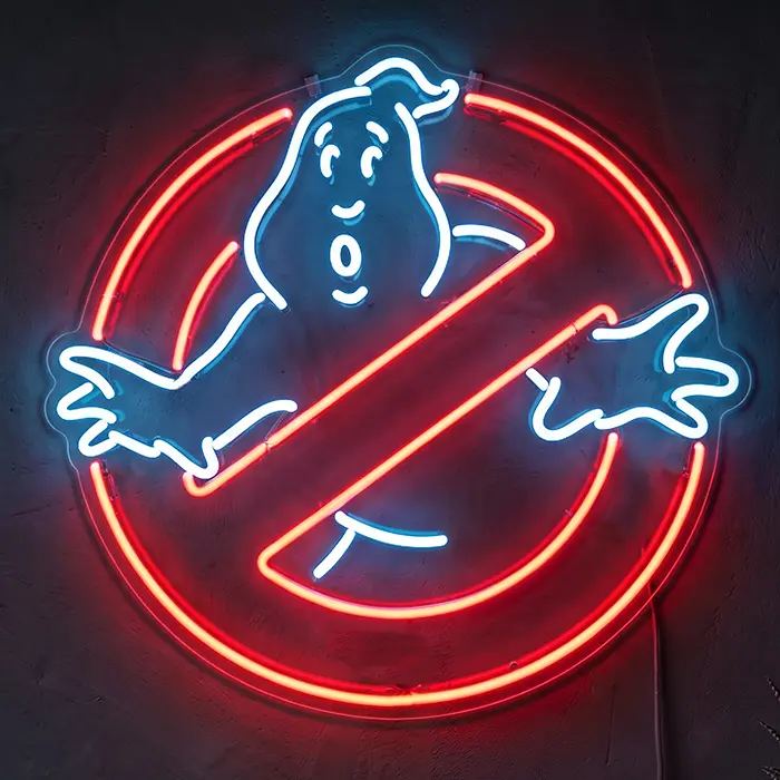Ghostbusters Logo Neon LED Schild – USB, dimmbar | Filmfan Wanddeko