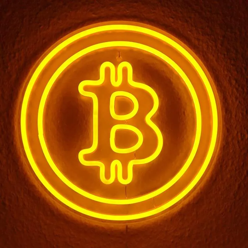 Bitcoin Neon LED Schild – USB, dimmbar | Crypto Investor Wanddeko