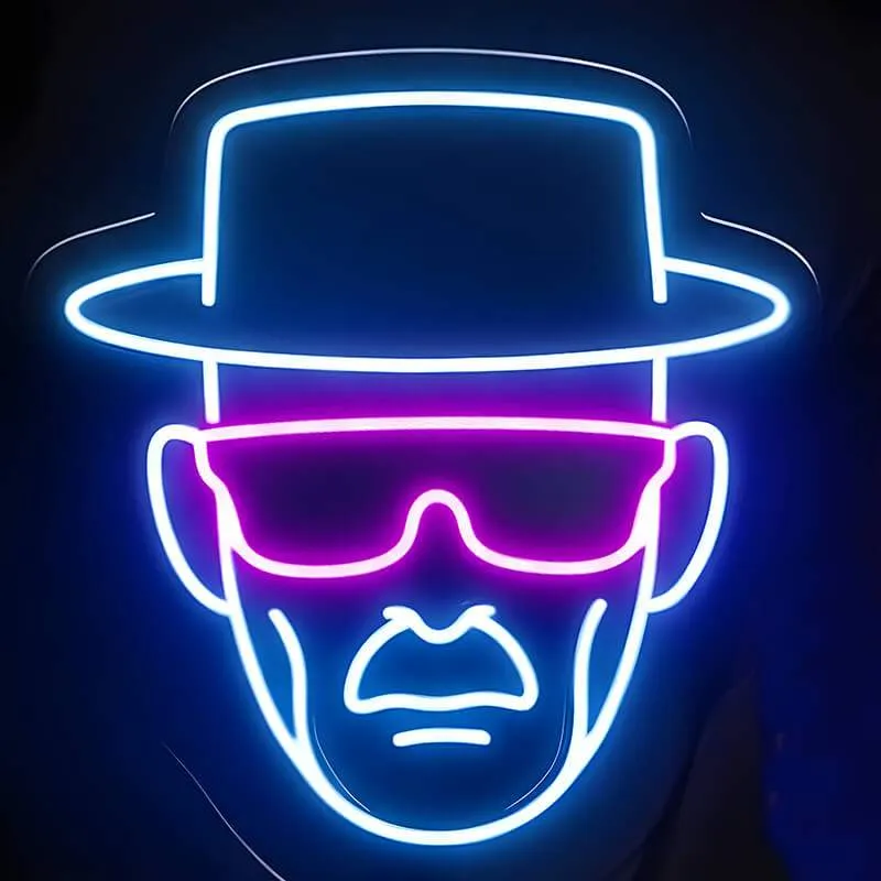 Walter White Heisenberg Neon LED Schild – USB, dimmbar | Breaking Bad Wanddeko