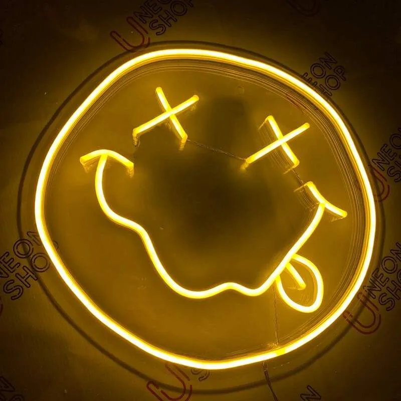 Crazy Smiley Neon LED Schild – USB, dimmbar | Humor Wanddeko