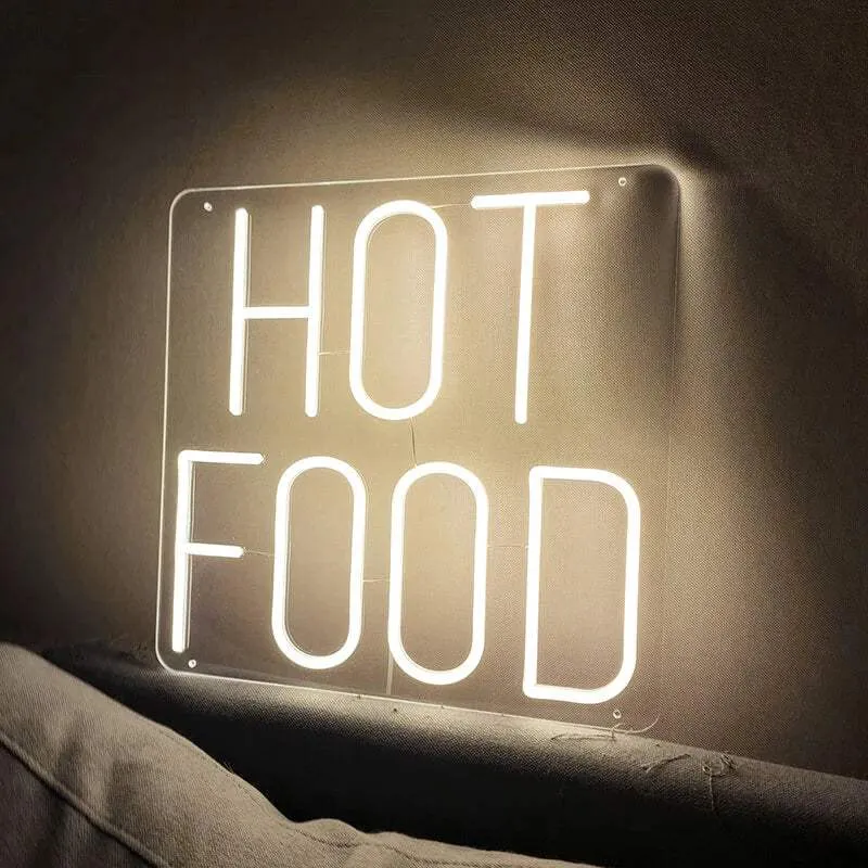 Hot Food Neon LED Schild – USB, dimmbar | Imbiss Beleuchtung