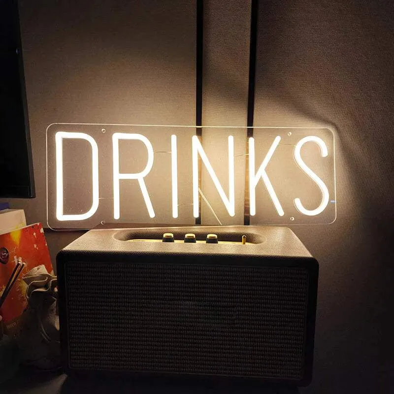 Drinks Neon LED Schild – USB, dimmbar | Heimbar Beleuchtung
