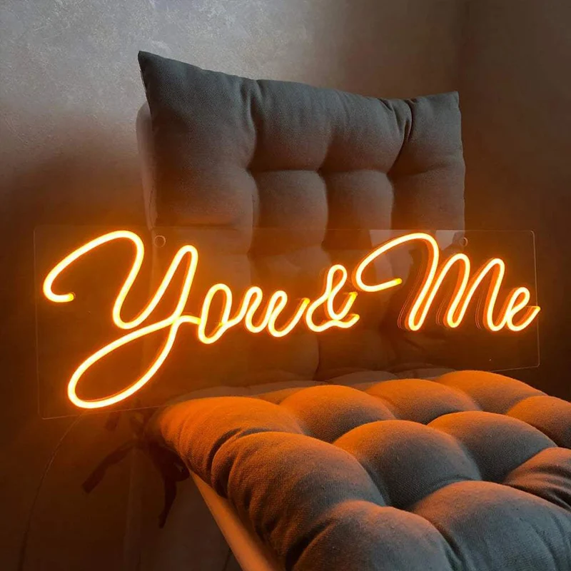 You & Me Neon LED Schild – USB, dimmbar | Paar Schlafzimmer Deko