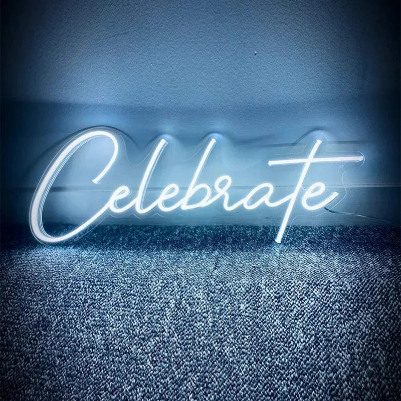 Celebrate Neon LED Schild – USB, dimmbar | Partykeller Wanddeko