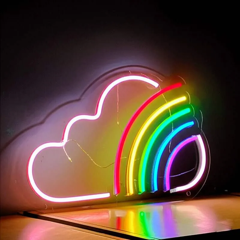 Regenbogen Neon LED Schild – USB, dimmbar | Kinderzimmer Wanddeko