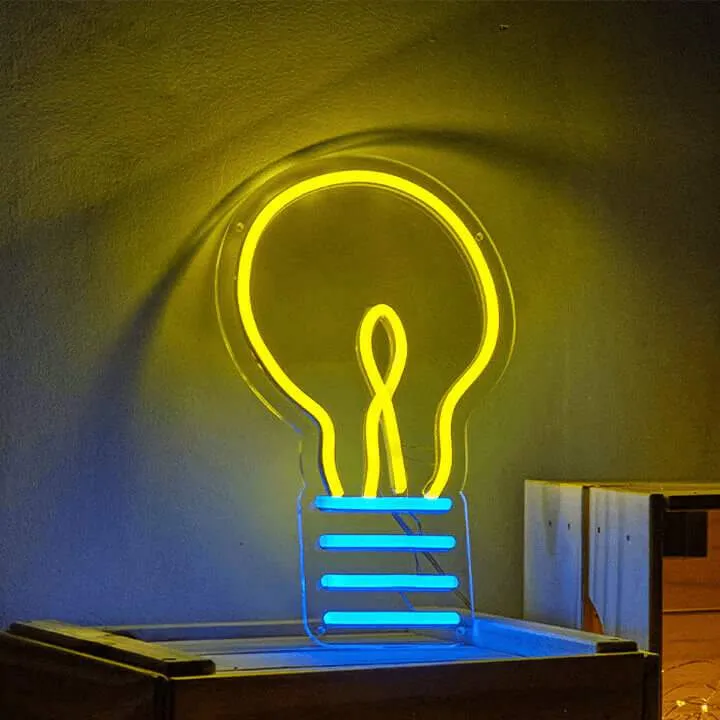 Glühbirne Neon LED Schild – USB, dimmbar | Büro Inspirations Deko