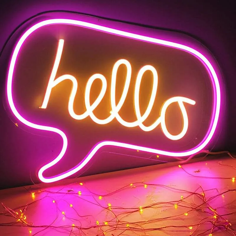 Hello Blase Neon LED Schild – USB, dimmbar | Eingangsbereich Wanddeko