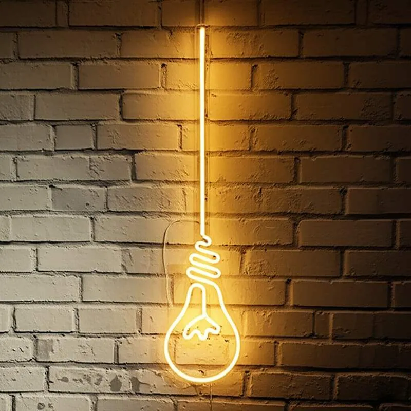 Glühbirne Neon LED Schild – USB, dimmbar | Kreative Wanddeko