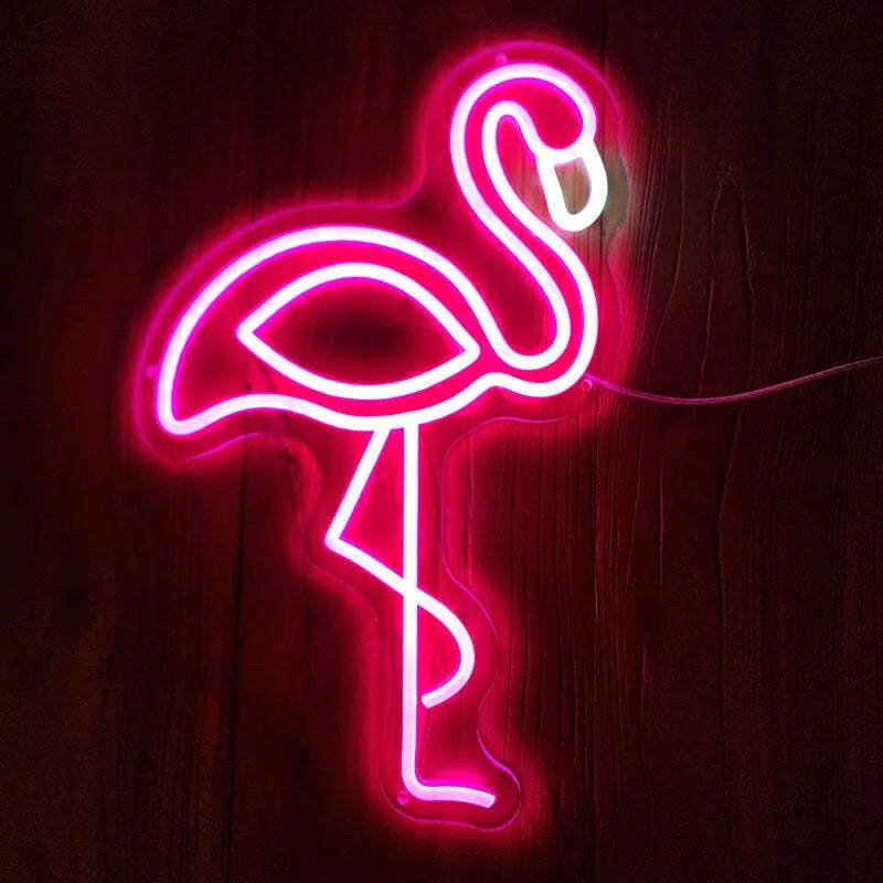 Flamingo Neon LED Schild – USB, dimmbar | Tropical Wanddeko