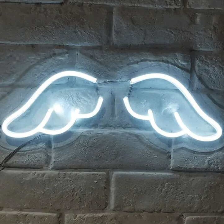 Engelsflügel Neon LED Schild – USB, dimmbar | Hochzeit Wanddeko