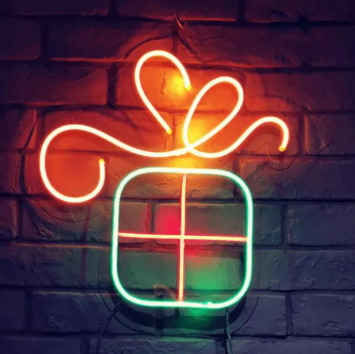 Geschenkbox Neon LED Schild – USB, dimmbar | Geschenkidee Beleuchtung
