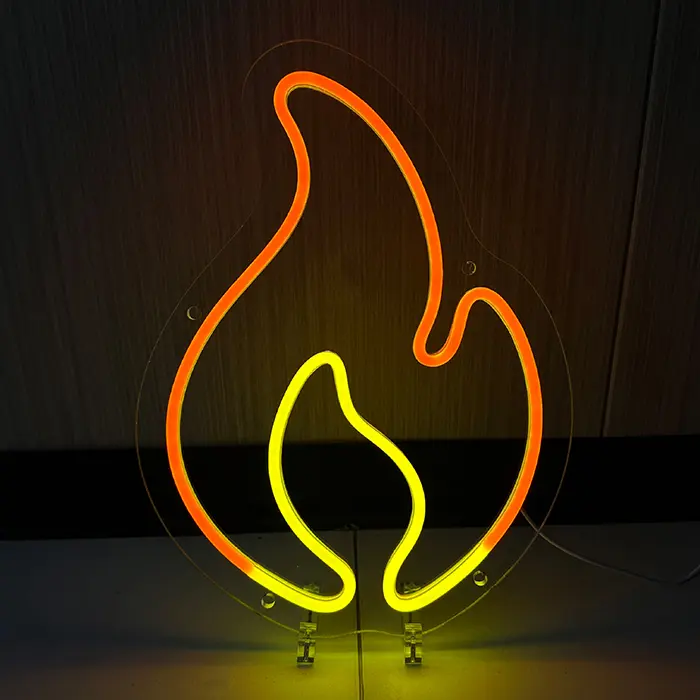 Feuerflamme Neon LED Schild – USB, dimmbar | Männerhöhle Wanddeko
